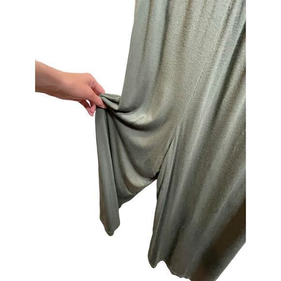 Gap Halter-Neck Wide Leg, Drawstring Waist, Olive Sage Green Jumpsuit‎ - Picture 12 of 13